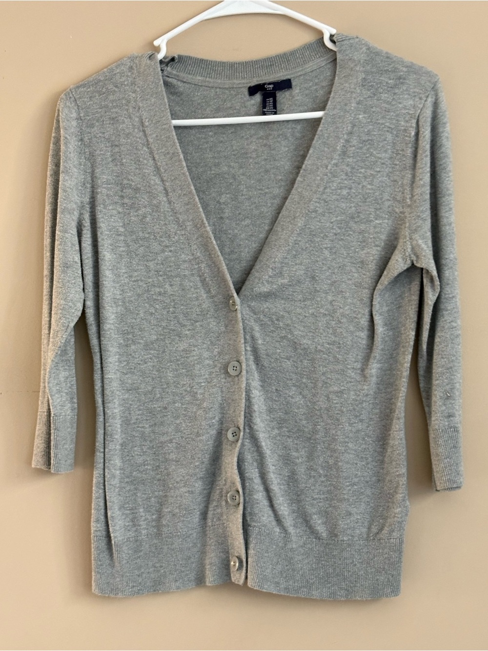 GAP Light Gray V-Neck Button Cardigan